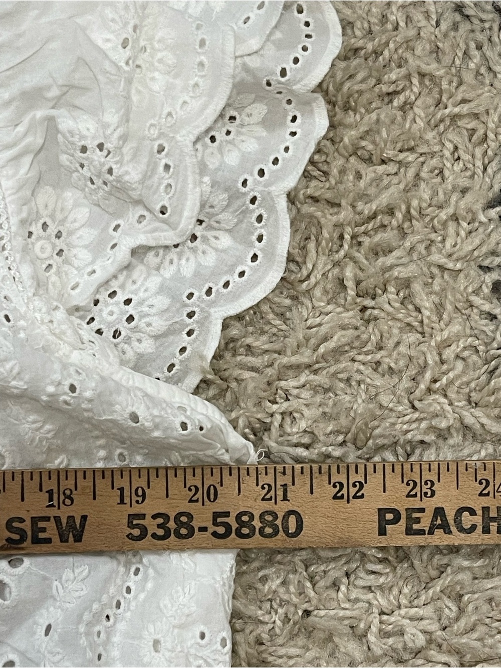 Women's White Eyelet Broderie Anglaise Short Sleeve Blouse - Picture 7 of 8